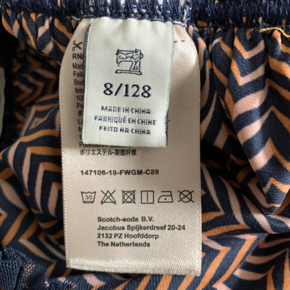 Scotch & Soda Girls Navy Mesh Patterned Skirt - size 8 - Picture 6 of 7